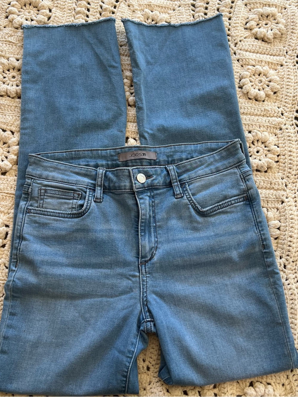 Joe's Blue High-Rise Women's Jeans with Frayed Hem
